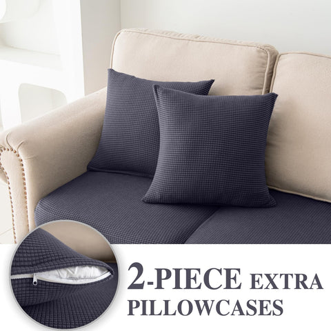 LA MEACK cushion covers stretch fabric, easy-install, quick refreshed look.