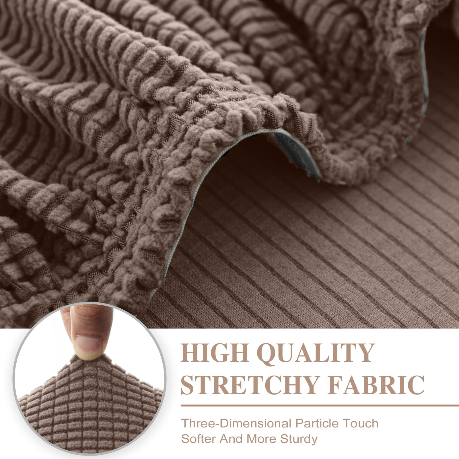 LA MEACK cushion slipcover with elastic edge for easy installation