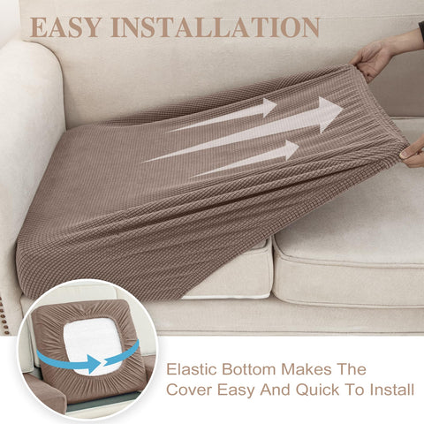 LA MEACK khaki cushion cover is machine washable for simple care