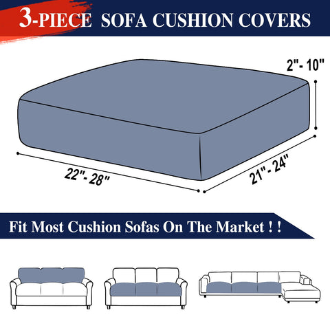LA MEACK navy machine-washable cushion slipcover preserving color and fabric