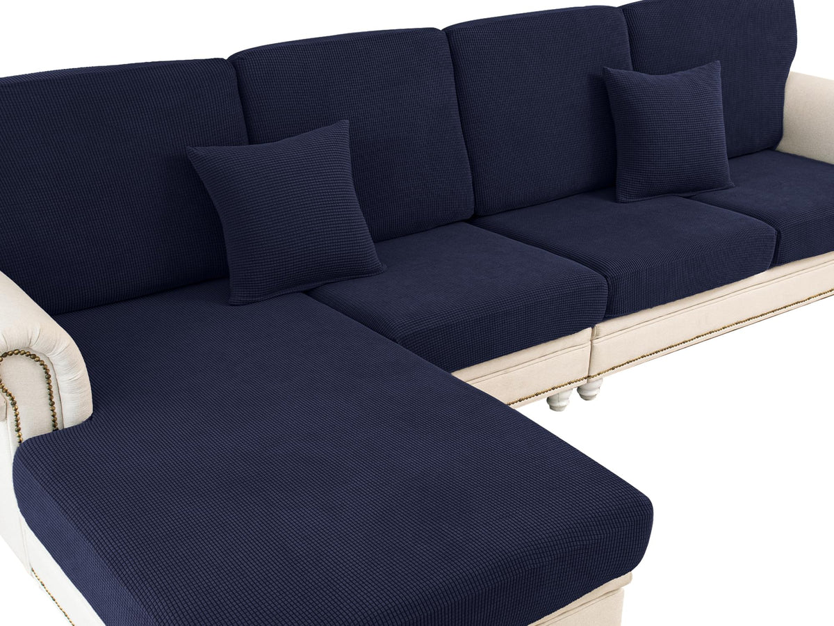 LA MEACK navy seat cushion cover with stretchy fabric for durable protection