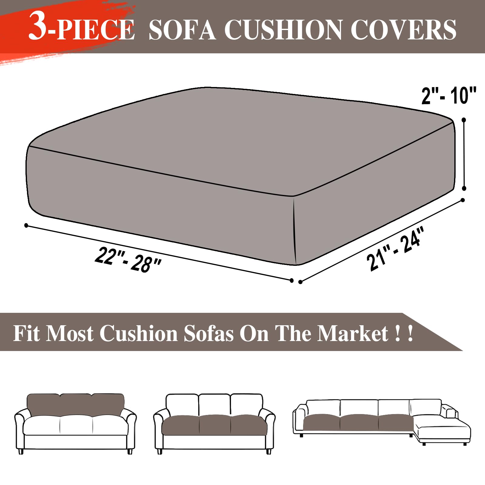 LA MEACK taupe color fits most decors and shields cushions from wear.