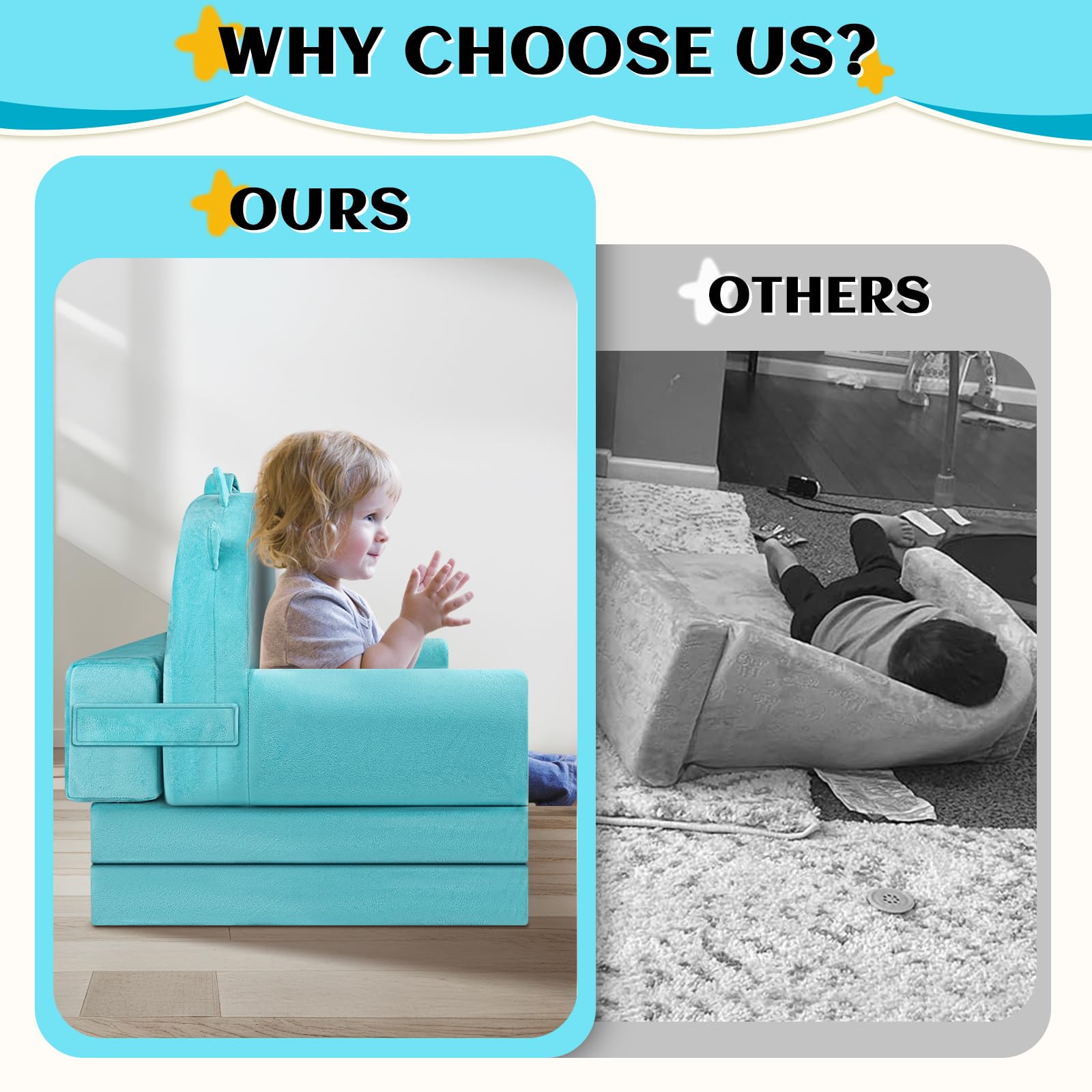 Laapee grey fabric hides dirt and blends with any room decor.