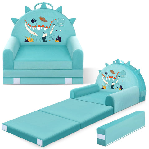 Laapee dinosaur sofa bed with removable cover for easy cleanup after snacks.
