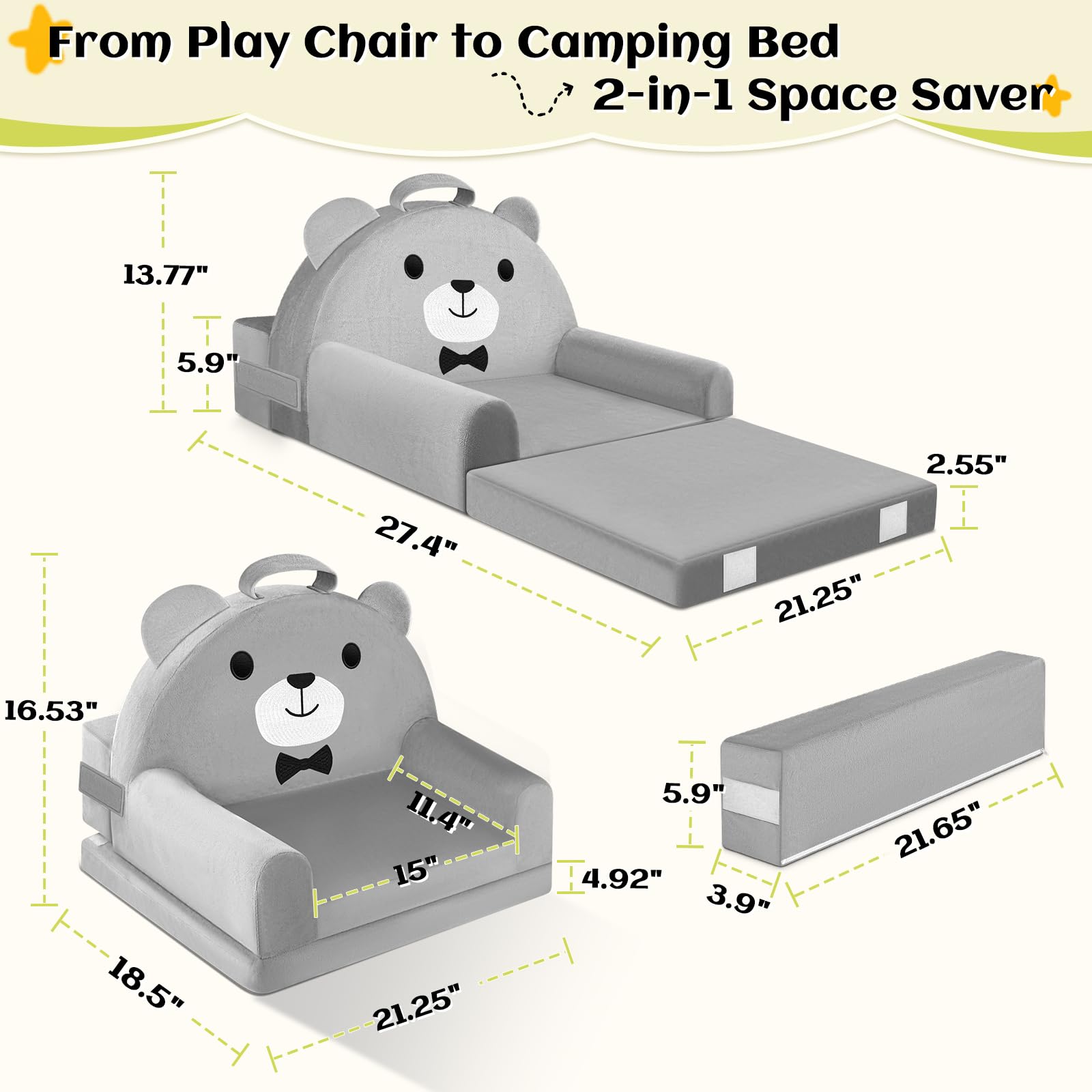 Laapee removable cover makes stain cleanup quick after snacks.
