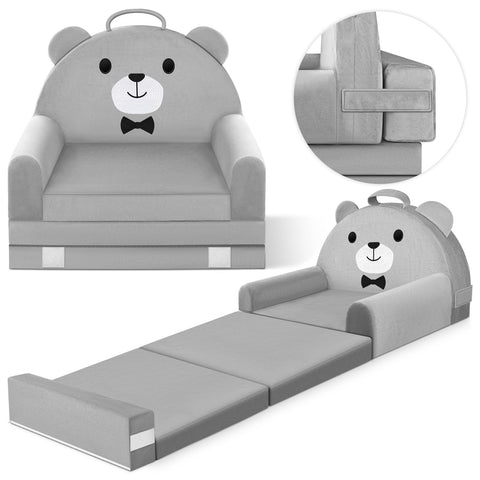 Laapee kids sofa bed with removable cover showing easy cleaning after snacks