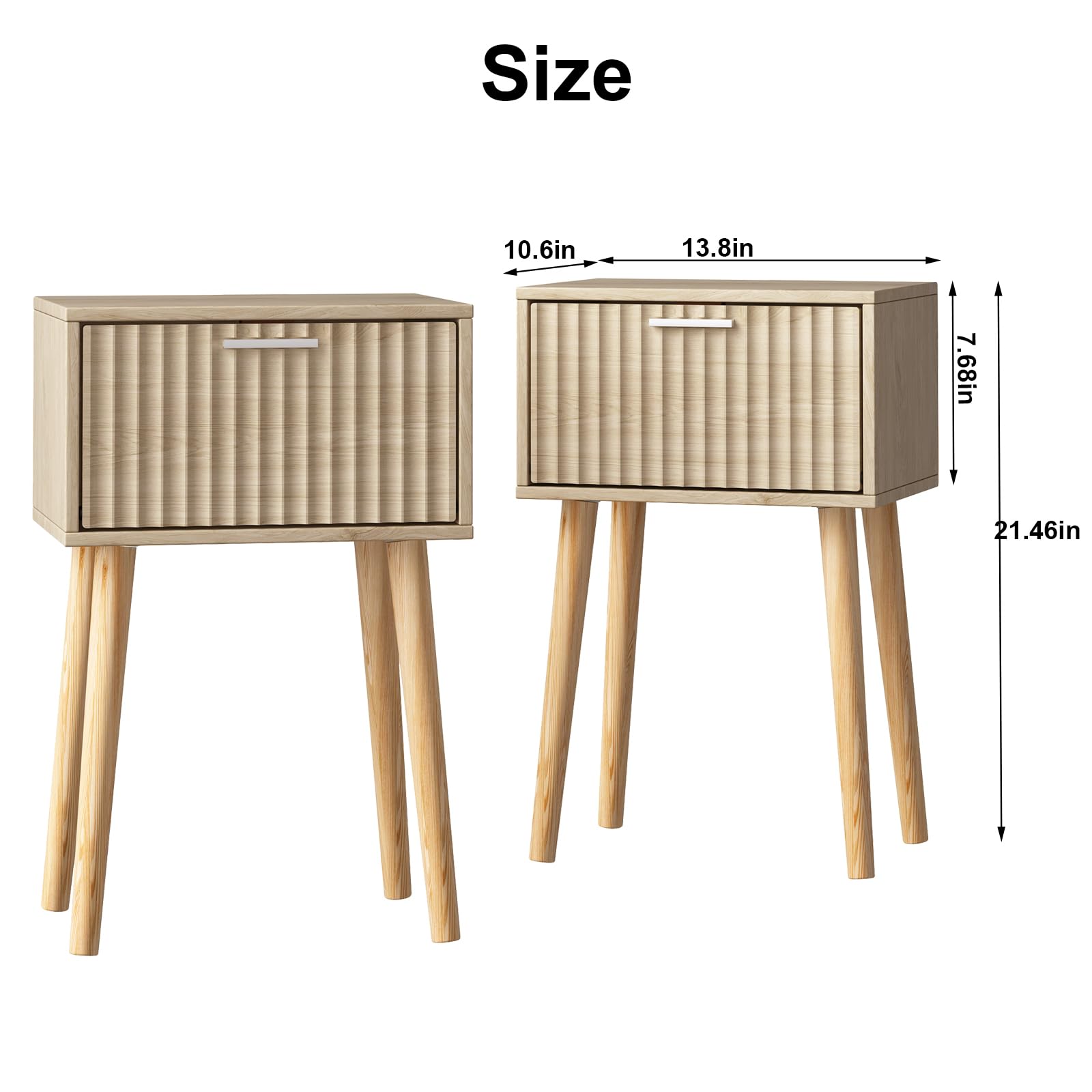 LAATOOREE 2-piece nightstand top surface ideal for essentials