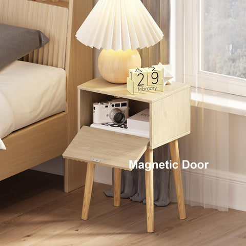 LAATOOREE bedside tables feature sturdy wood legs and floor pads