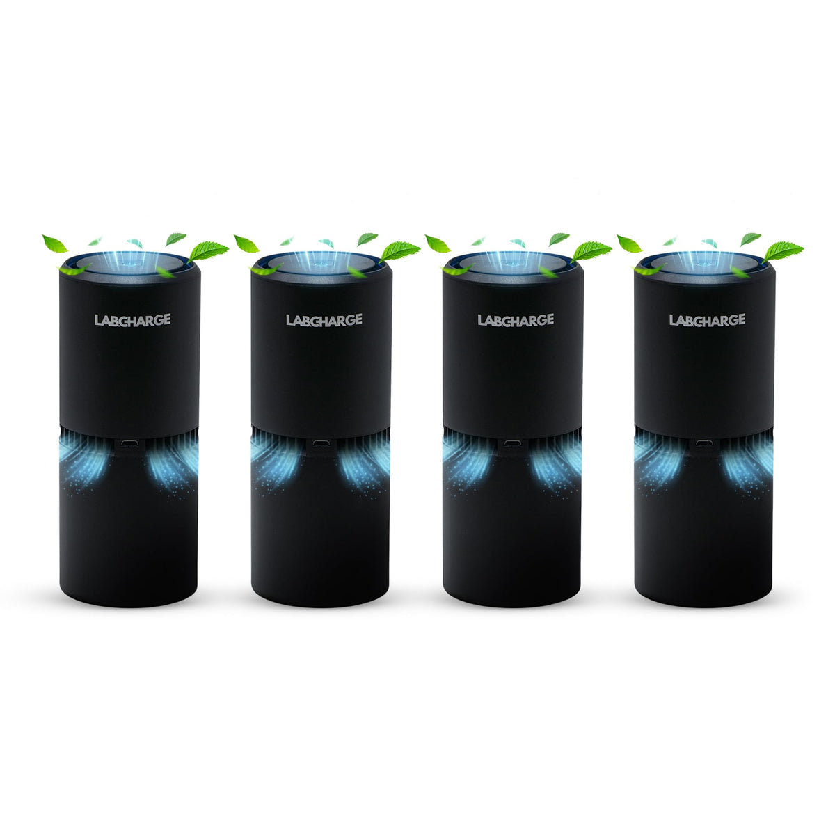 Lab Charge small ionic air purifier in a compact home-ready black design.