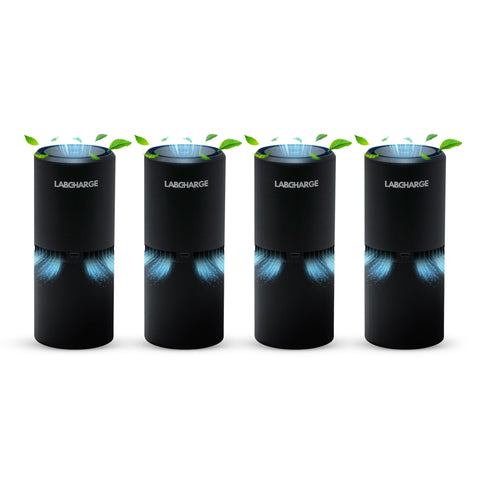 Lab Charge small ionic air purifier in a compact home-ready black design.