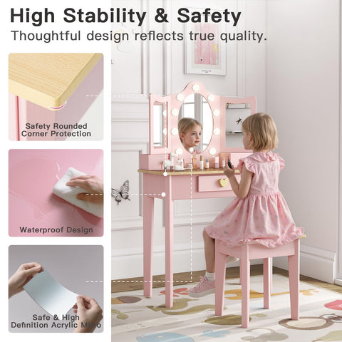 Labebe vanity drawer with love knob provides easy, roomy storage