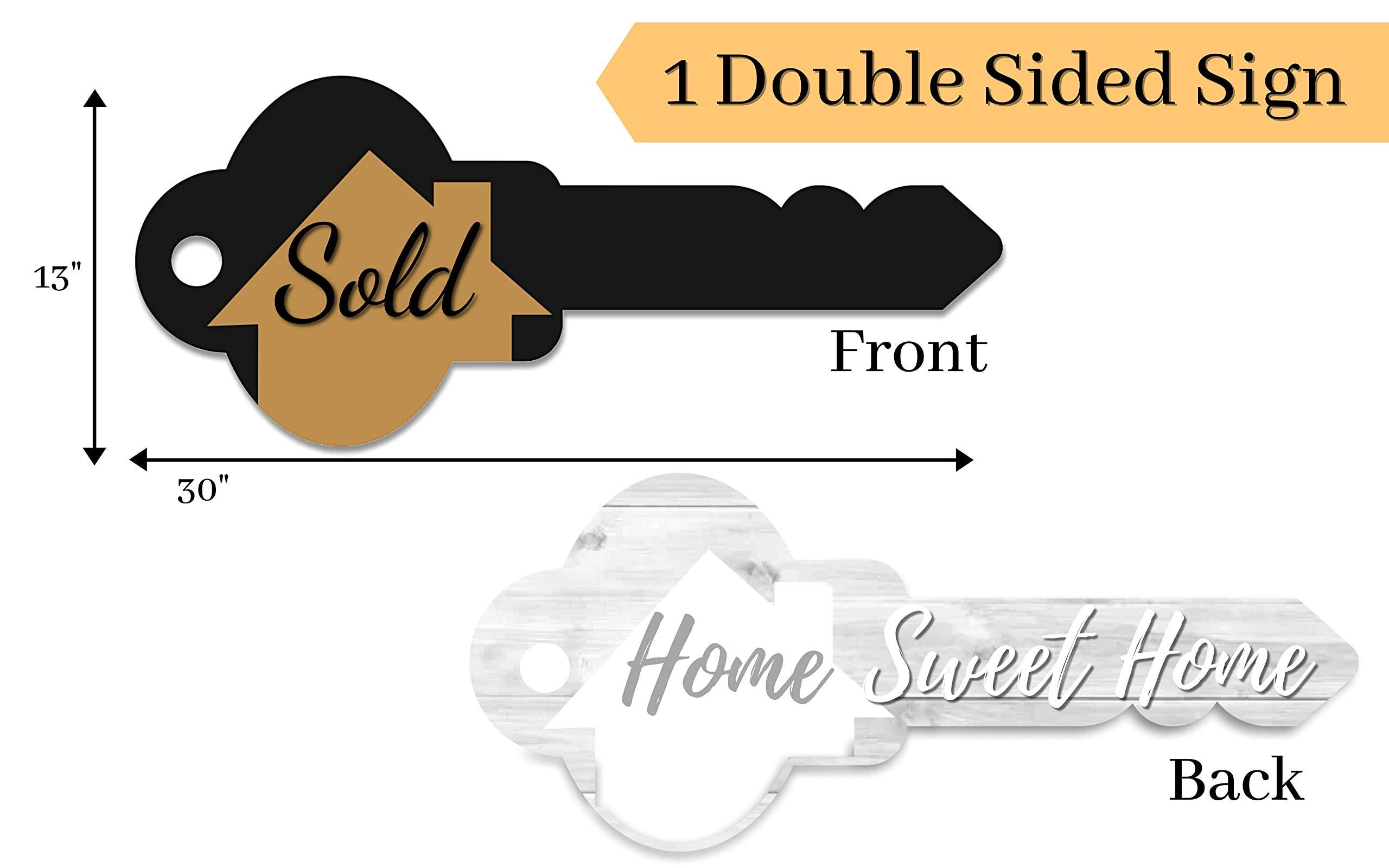 Labend Home 30-inch Sold Sign back view shows Home Sweet Home concept.