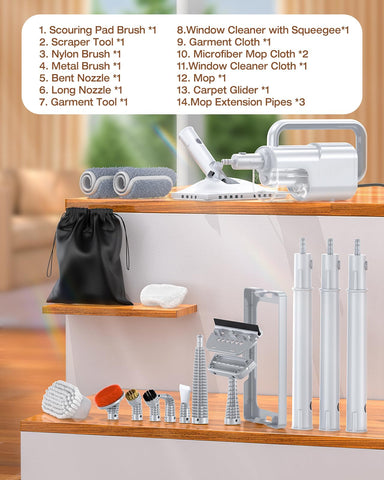 LABIGO 4-meter cord reach allows cleaning large rooms
