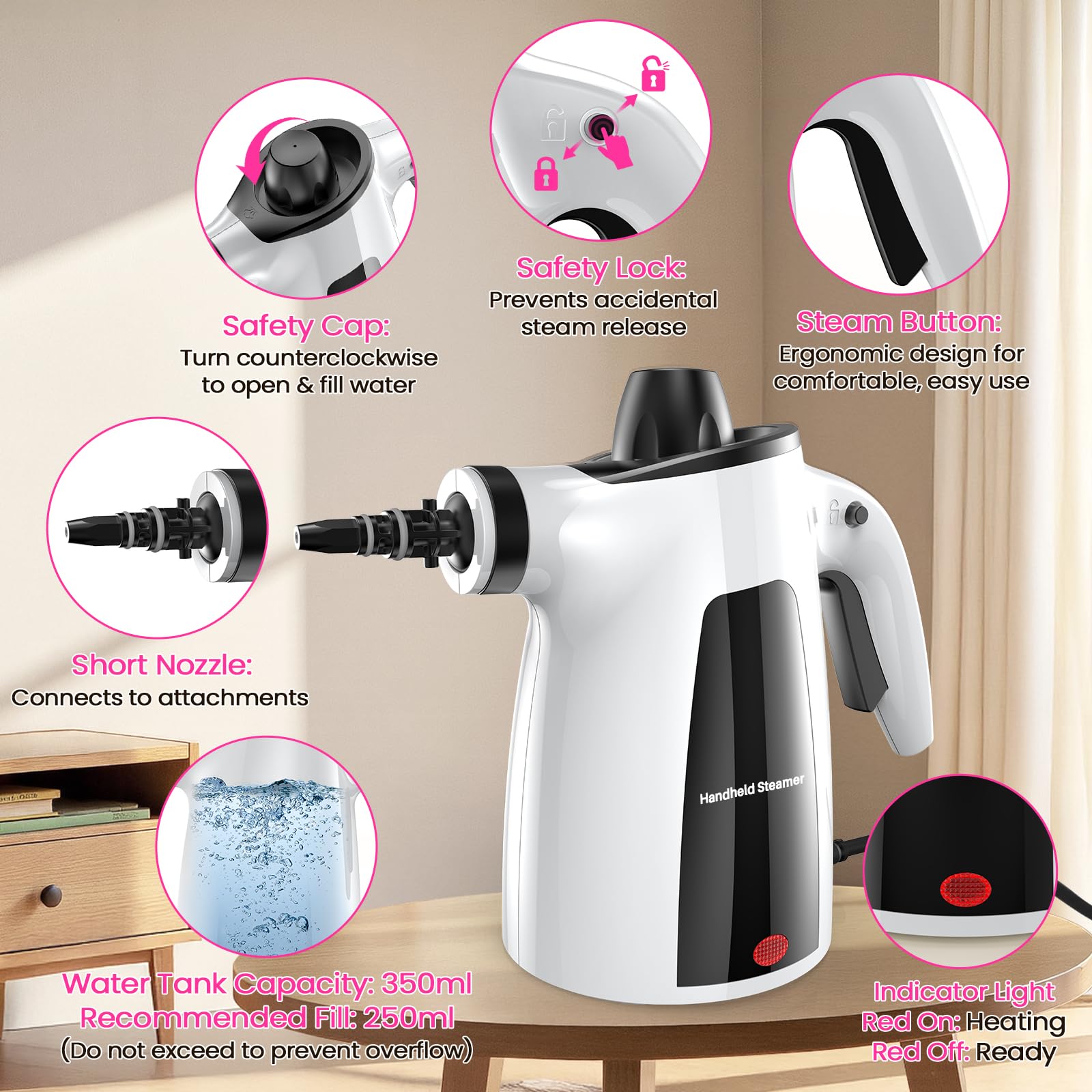 LABIGO ergonomic handle designed for comfortable use during extended cleaning.