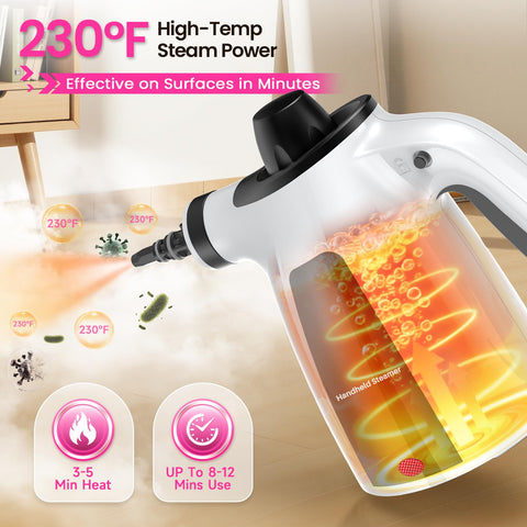 LABIGO steam cleaner in kitchen use for grease removal and quick sanitizing.