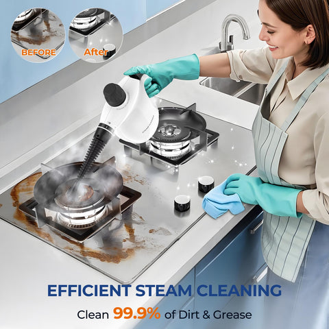 LABIGO steam cleaner heats up quickly for fast, on-demand cleaning