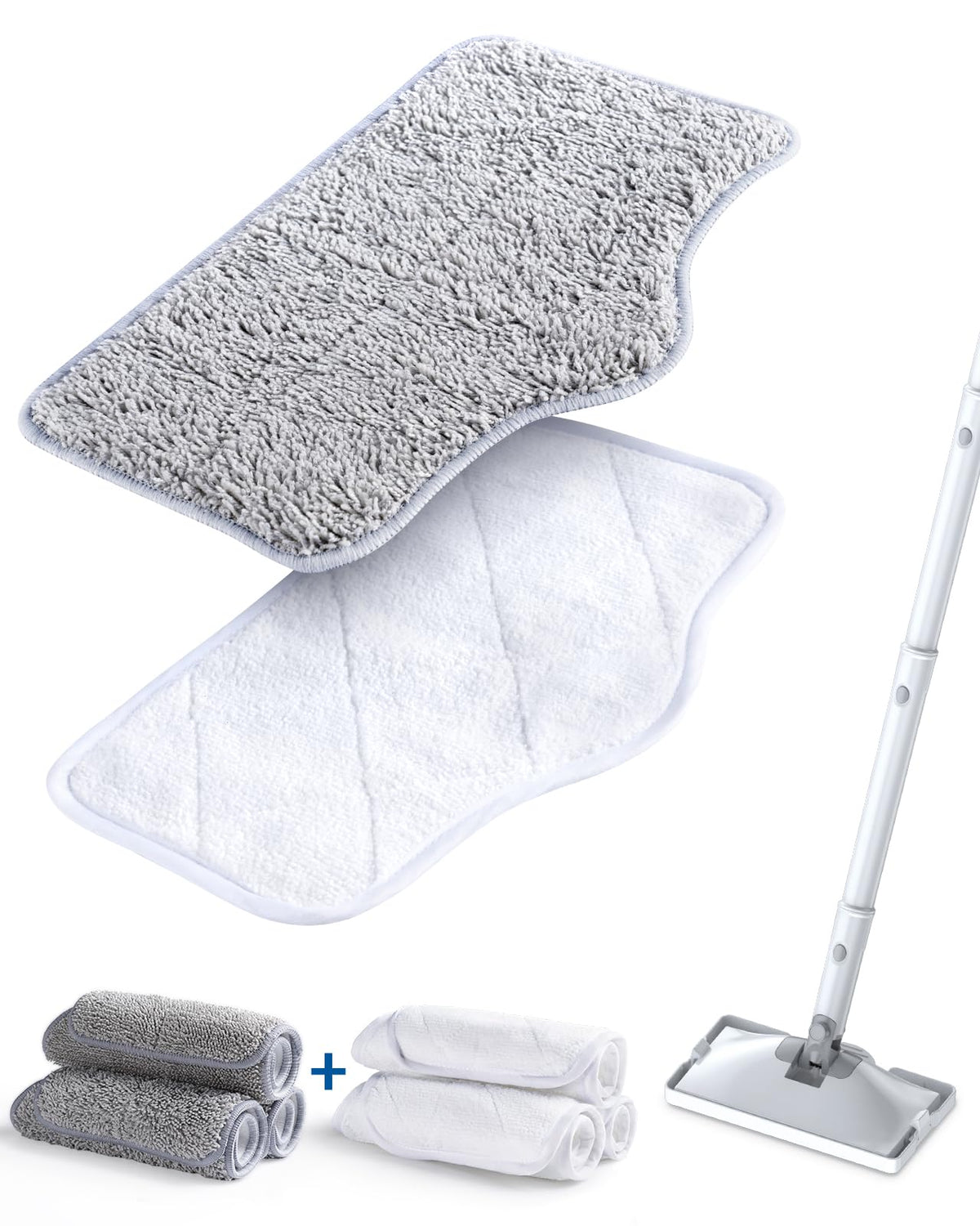 LABIGO steam mop pads close-up, six-pack packaging for easy, cost-saving cleaning.