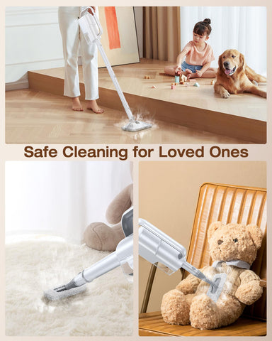 LABIGO steam mop with two-level control for delicate vs deep cleaning