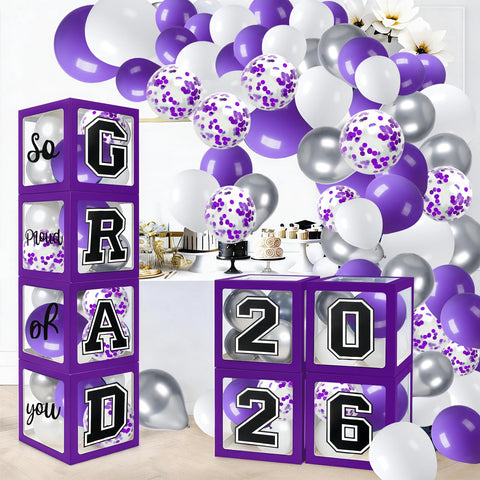 Labrostar balloons in purple create a vibrant photo-ready backdrop