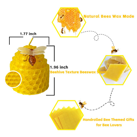 Lacaser 3D bee ornament on each candle enhances gift appeal.