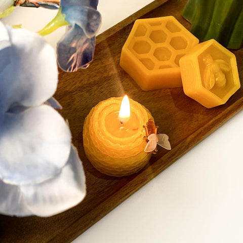 Lacaser mini votive with 3-3.5 hour burn time.