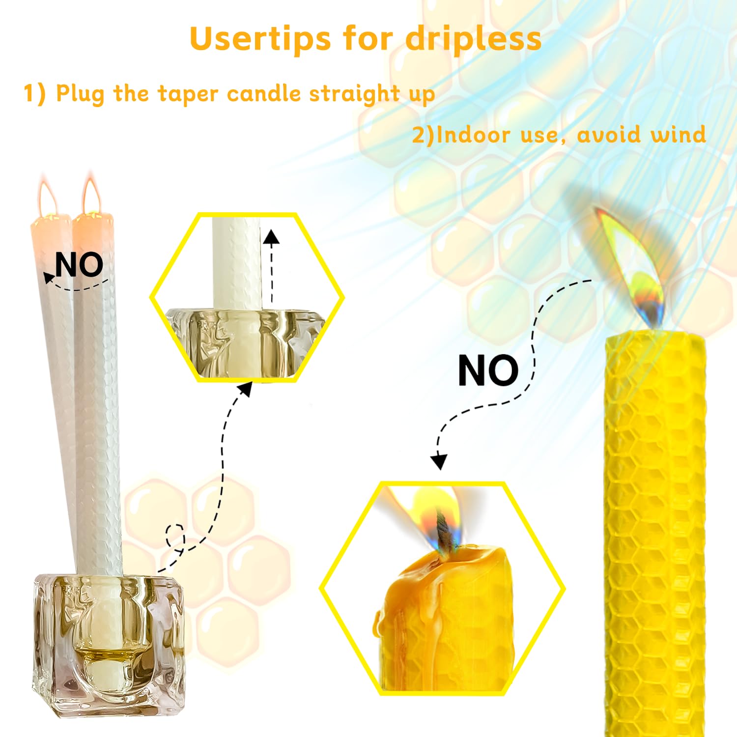 Lacaser handrolled beeswax sheet candle showing unique hive texture