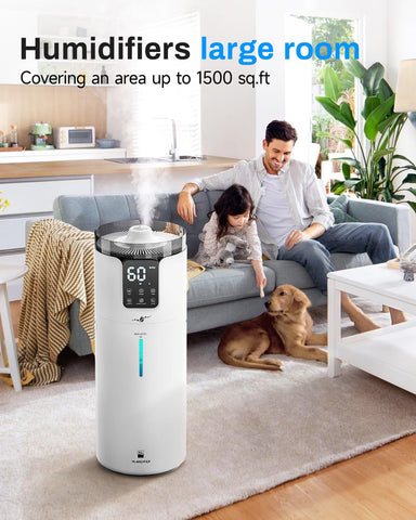 Lacidoll humidifier with 360° nozzles delivers precise mist in large rooms