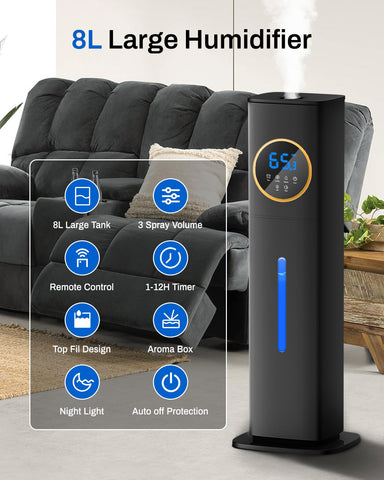 Lacidoll humidifier remote control enables easy operation during quiet nights.