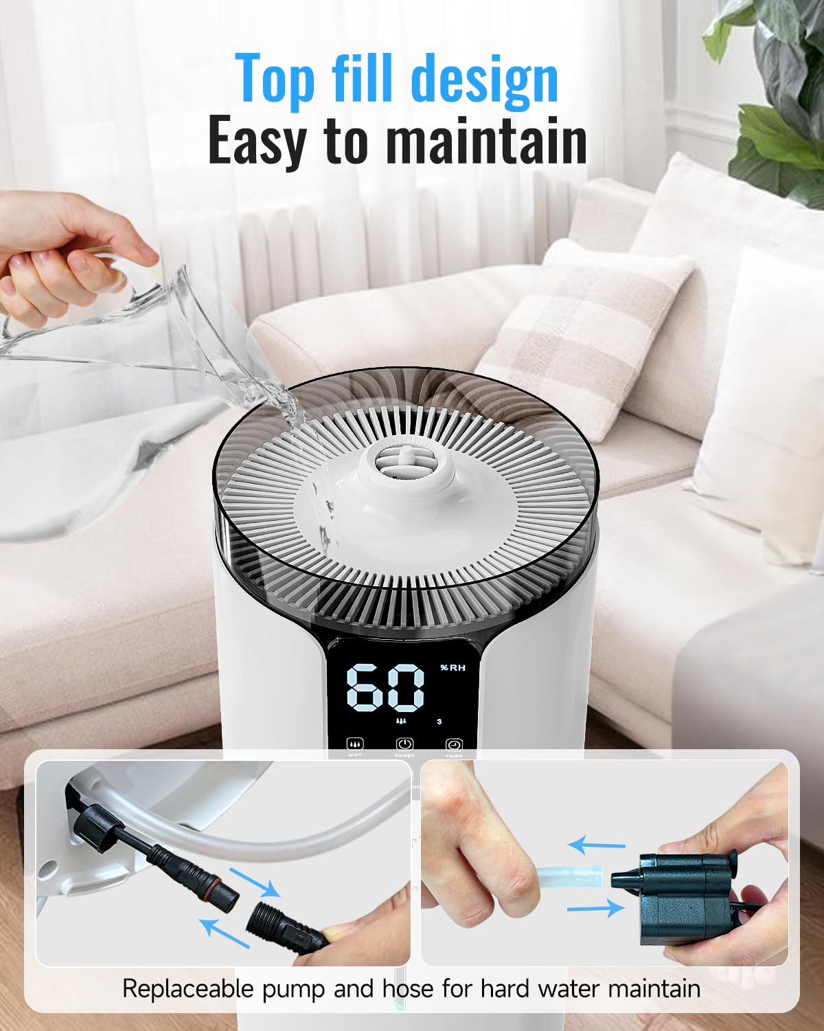 Lacidoll top-fill design simplifies refilling and cleaning.