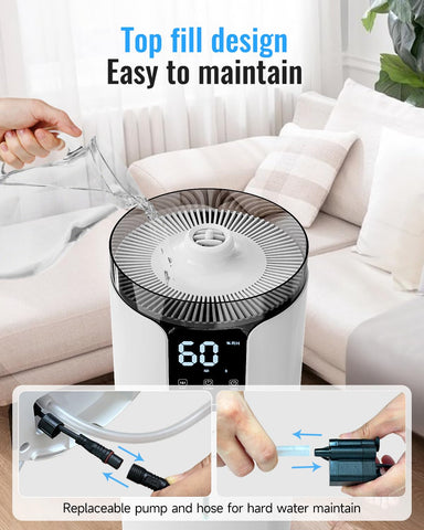Lacidoll top-fill design simplifies refilling and cleaning.