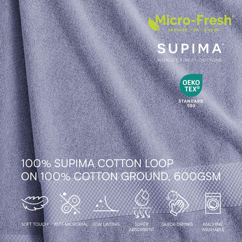 Lacoste Heritage Supima fiber close-up emphasizes soft loops and absorbent texture.