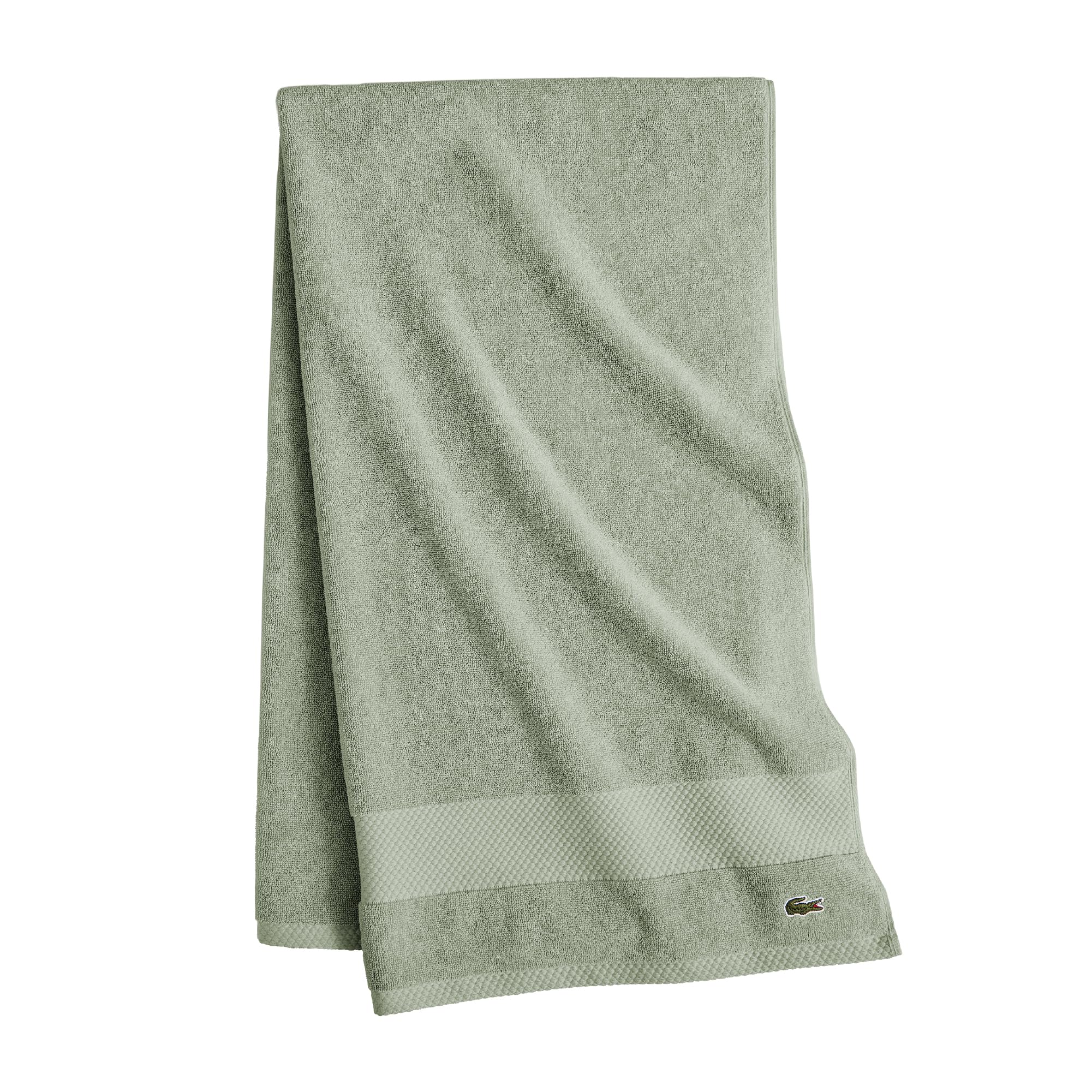 Lacoste Heritage Aloe towel full view for generous everyday use
