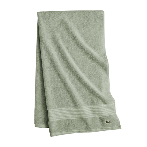 Lacoste Heritage Aloe towel full view for generous everyday use
