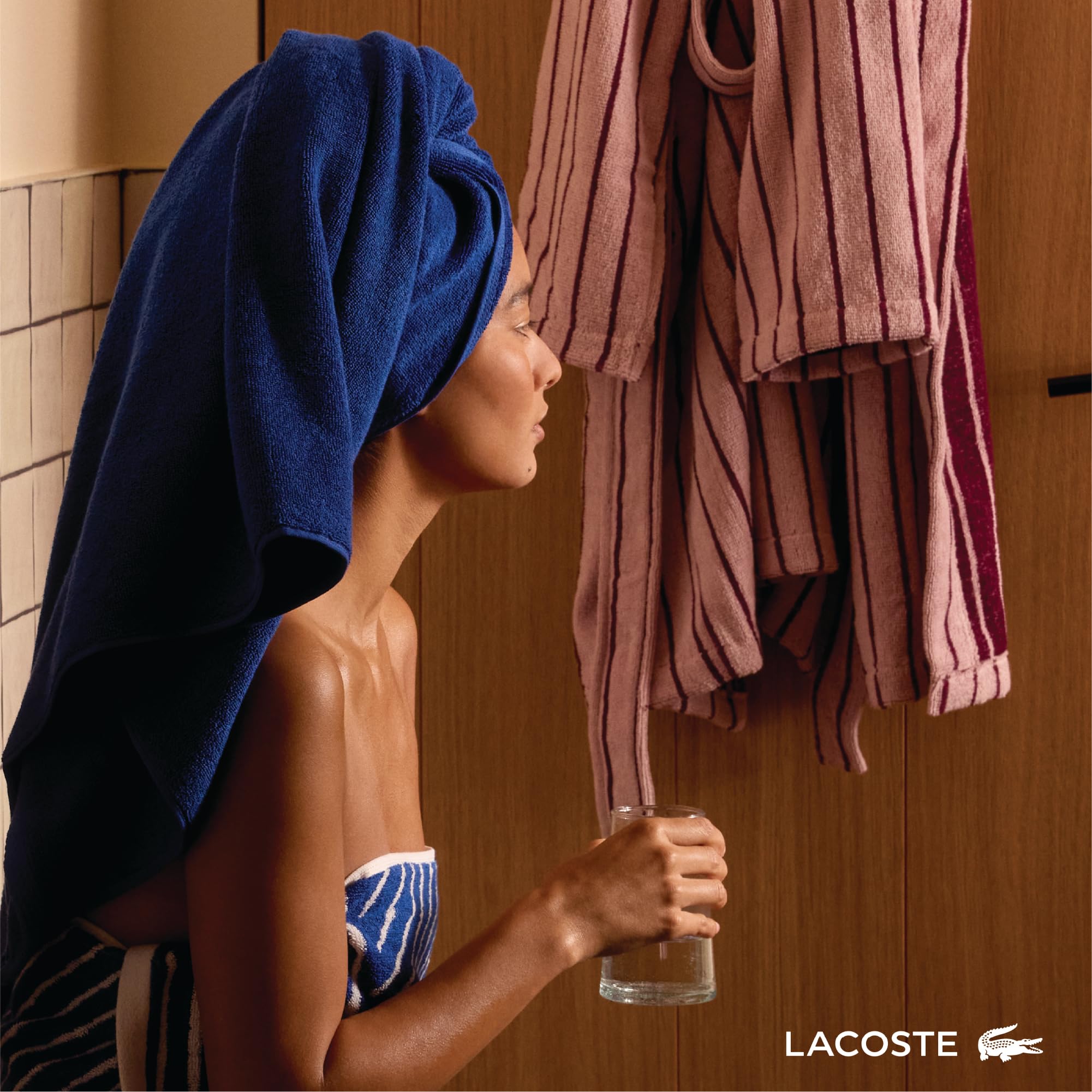Lacoste Heritage towel color range offers versatile styling for any bathroom.