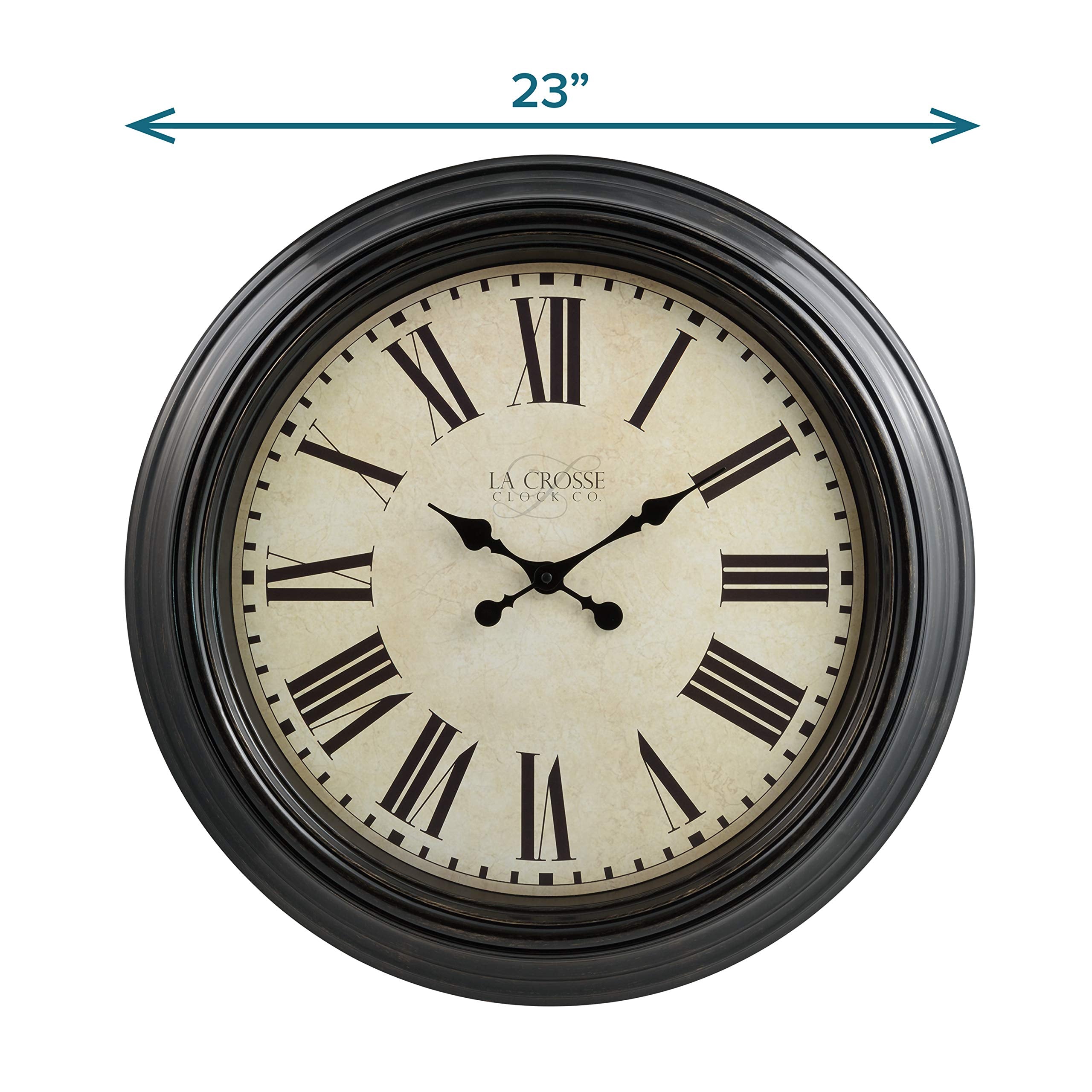 La Crosse Maxwell clock quartz movement ensures reliable timekeeping.