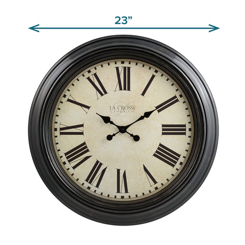 La Crosse Maxwell clock quartz movement ensures reliable timekeeping.