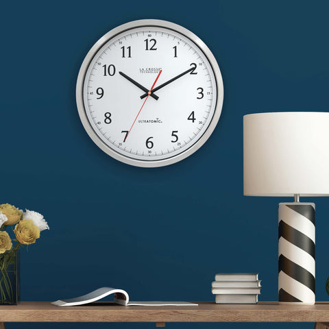 La Crosse UltrAtomic modern silver design complements offices and homes.