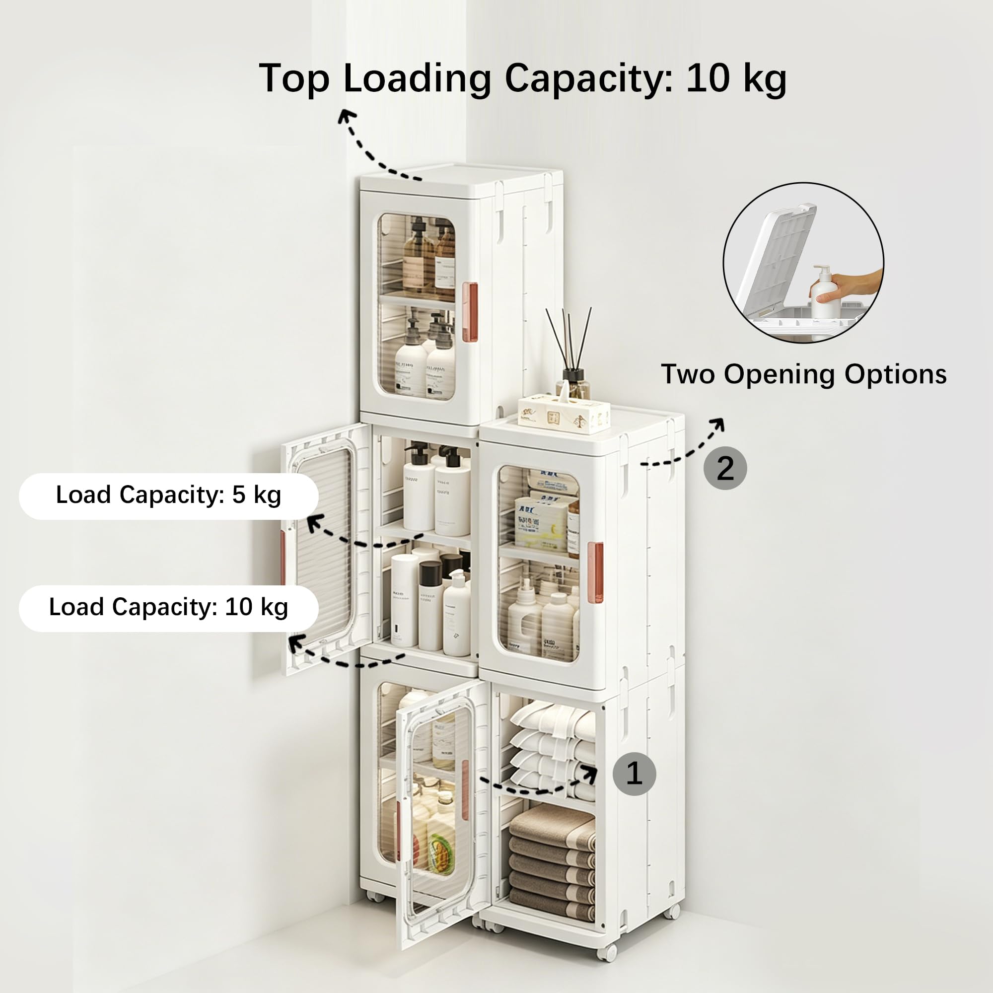 Lacusmall tool-free assembly: unfold panels and doors for quick setup