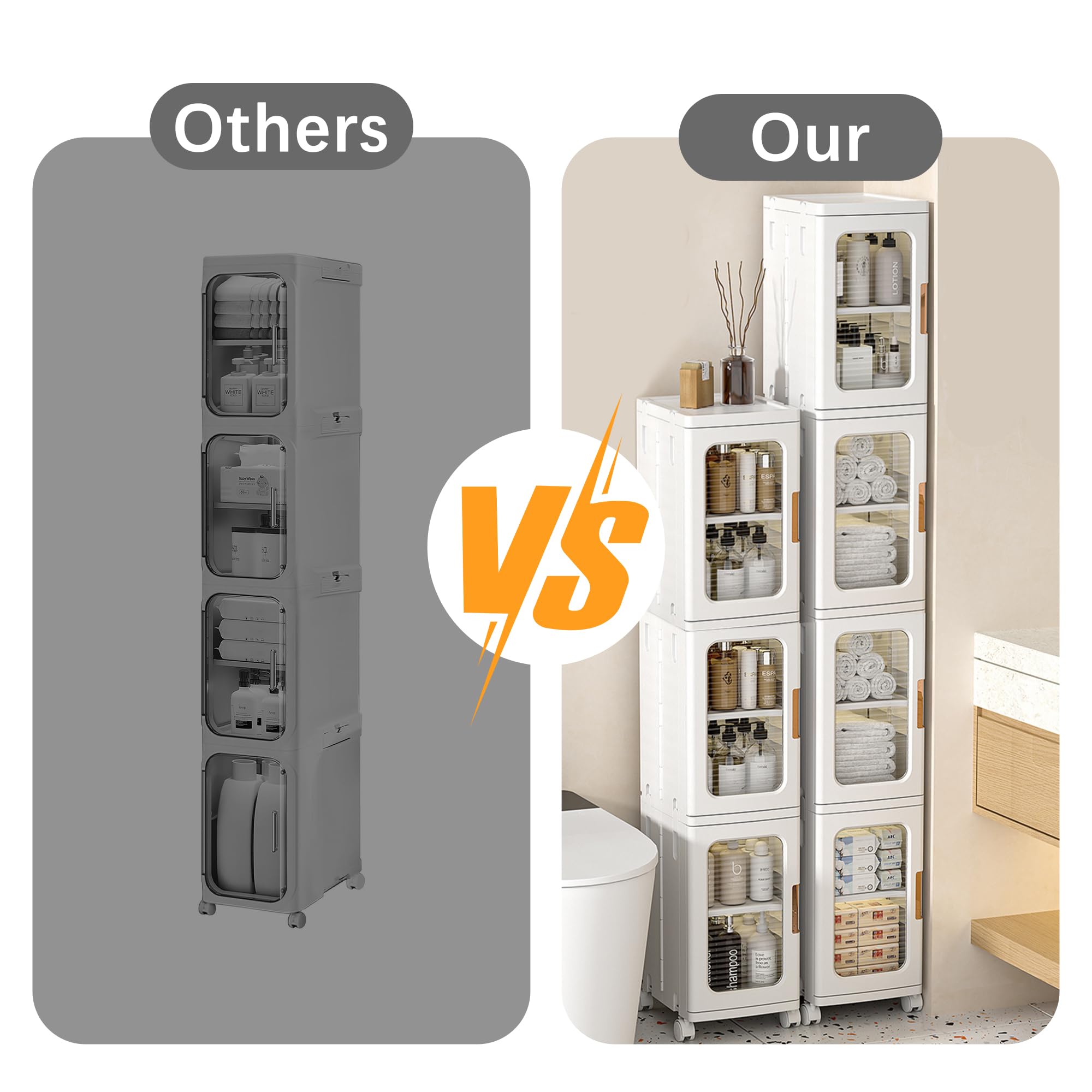 Lacusmall cabinet folded flat for storage or transport
