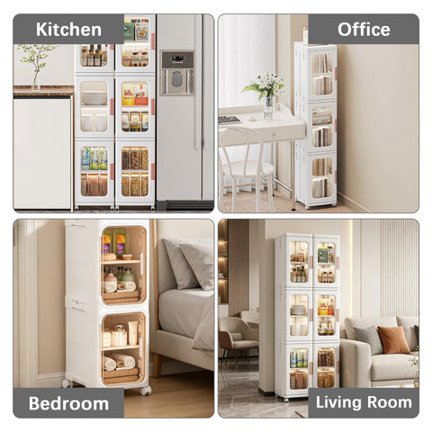 Lacusmall white cabinet placed in a small space for compact organization