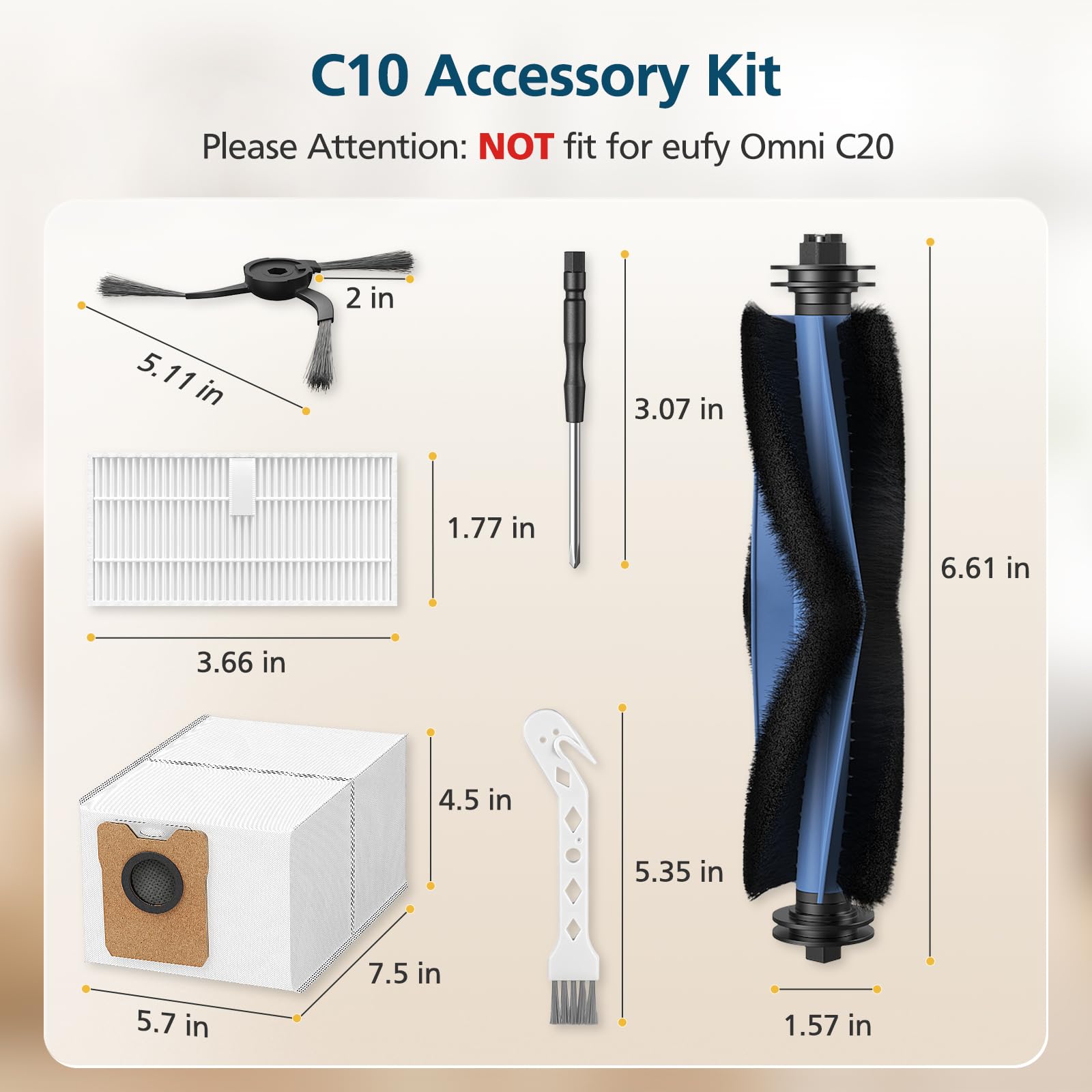 Lacvik C10 washable filter captures fine dust for cleaner air.
