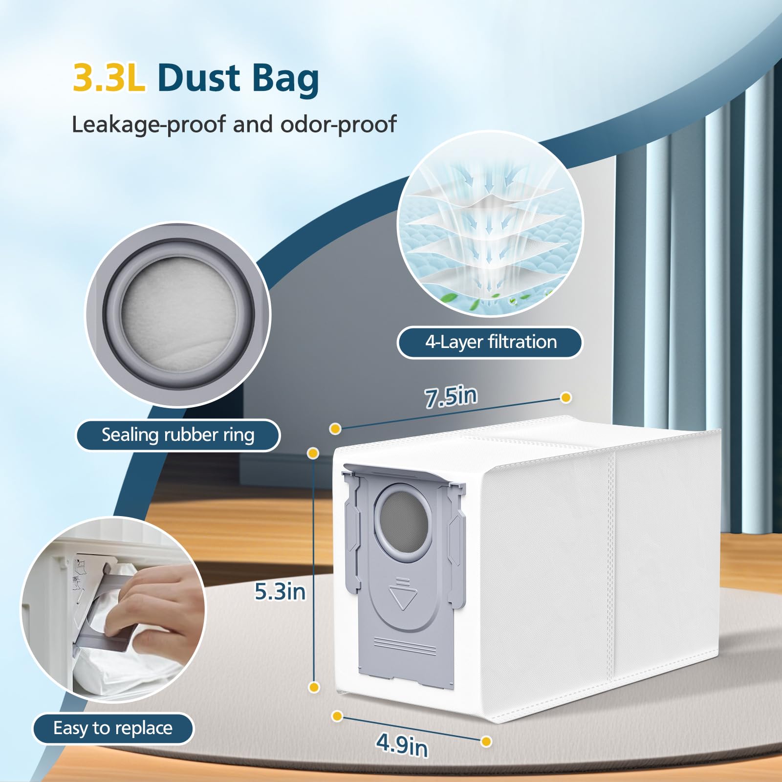 Lacvik Qrevo S5V microfiber mop cloth delivers strong absorption on sealed floors