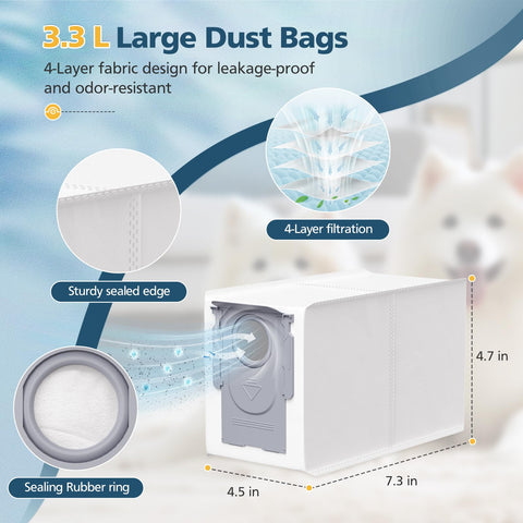 Lacvik Qrevo Slim dust bags with 3.3L capacity for easy replacement