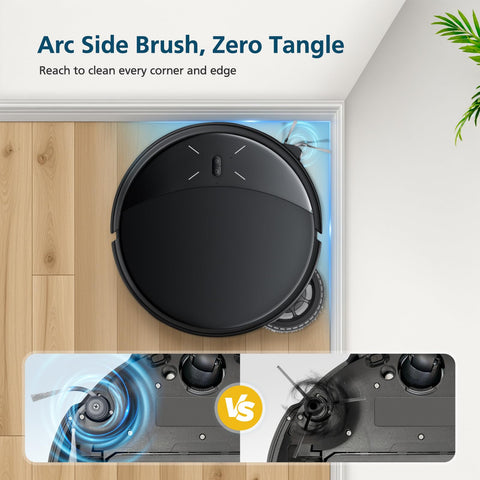 Lacvik Saros 10R arc side brush close-up, durable ABS for long wear.