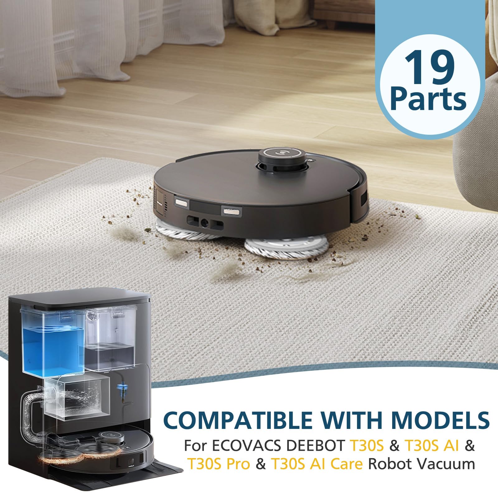 Lacvik T30S mop pads for effective damp mopping and streak-free results.