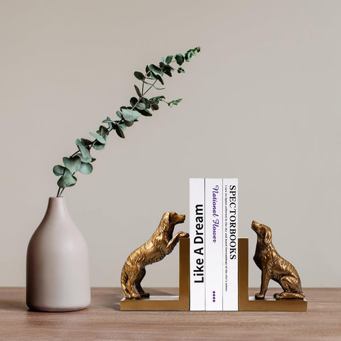 LADDERU dog bookends add decorative charm to a bookshelf or wall shelf.