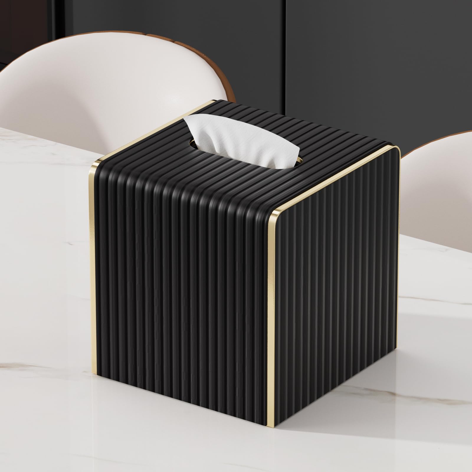 LADSTAG tissue box cover hidden back opening for seamless refills