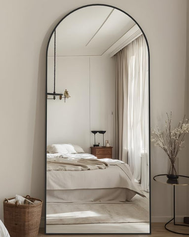 LadyNow full-length mirror with arched design in black for full outfit viewing