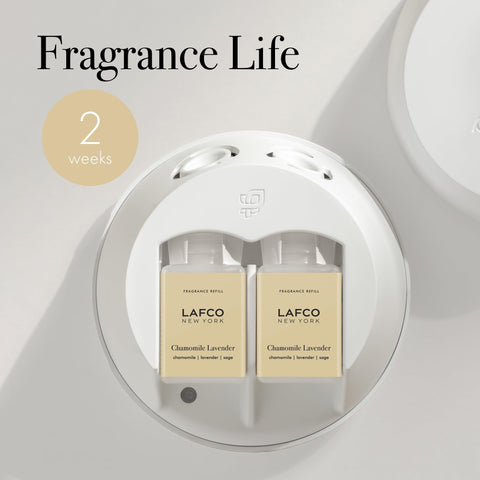 LAFCO New York Pura diffuser refill supports customizable scent on demand.