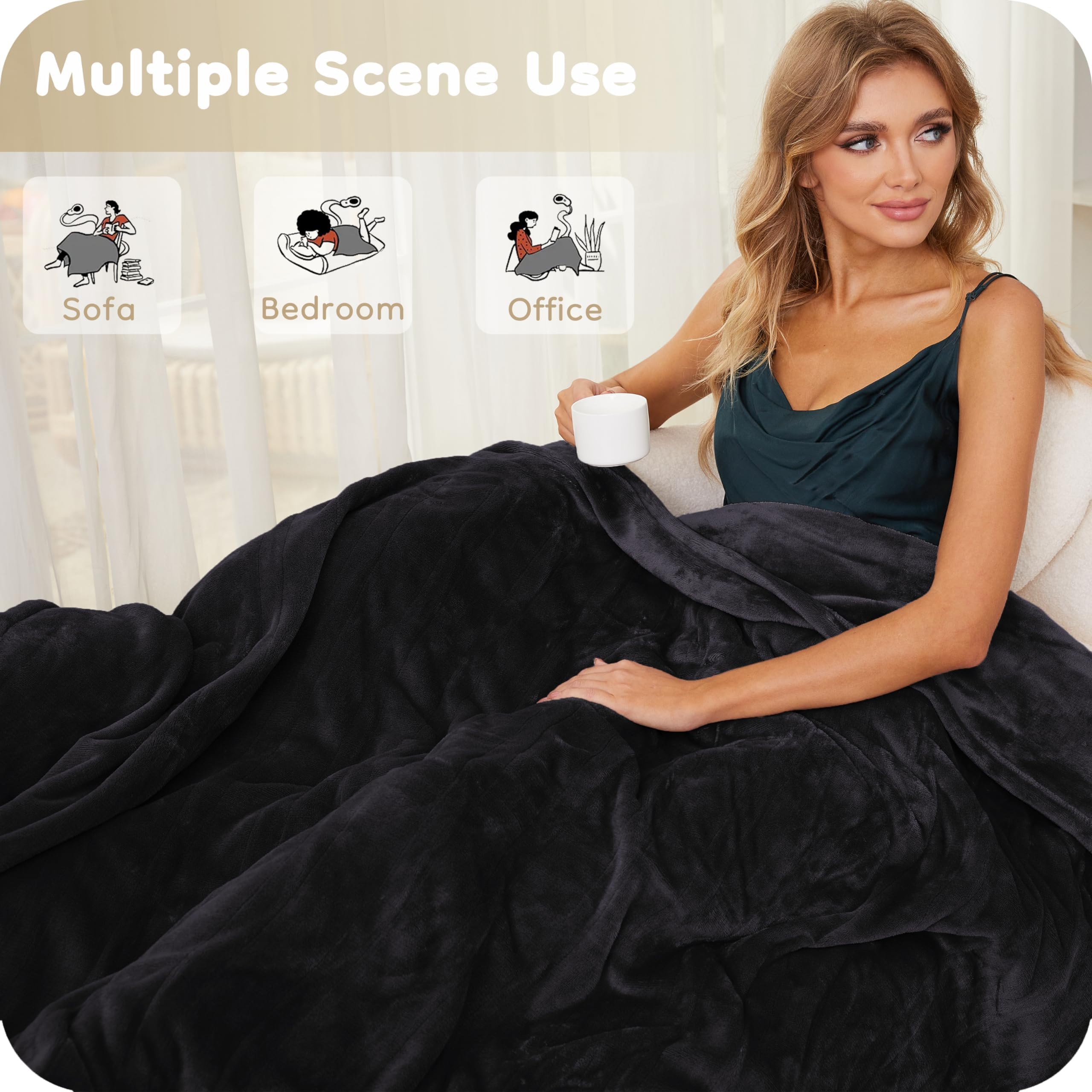 LaffyLo blanket with four heating level controls for personalized comfort